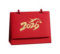Year Of The Horse Desk Calendar | 12-Month 2026 Planning Supplies | 22x17.8cm Spring Festival Desktop Calendar | Efficient For Home Hotel School Nightstand Bedside Vestidor Mesa Recepción Areas