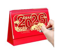 Year of the Horse Desktop Calendar - 2026 Monthly Planner, Festive Organizer for Scheduling, 3,15 pulgadas con soporte de base resistente, calendario chino para oficina y estudio mesa o mesa