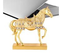 Year of the Horse Figurine, Blessing Animal Table Decor, 11.02x2.76x10.63 Inches Resin Golden Horse Statue with Elegant Build, Home Living Accent with Festive Design, Shelf Mantel Ornament for Spring