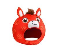 Year Of The Horse Hat - 2026 Red Plush Cosplay Headgear | Chinese Spring Festival Hat With PP Cotton Filling, Fun Costume Accessory With Comfortable Fit For Men Women Adults Holiday Party Celebration