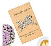 Year of the Horse Hug - 2D Acrylic Inspirational Keepsake - 3.15 inches Horse Year Positive Card | for Kids Teens Adults Students Home Travel Work Meetings Waiting Rooms Studying Team Incentives