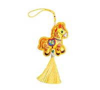 Year of the Horse Ornament - Imitación Embroidery Seasonal Decoration, Horse Year Mascot Pendant for Home, Work, Staircase, Wall, Garden, Backyard, Study, Bedroom, Cars, Wallets
