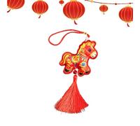 Year of the Horse Ornament - Imitación Embroidery Seasonal Decoration, Horse Year Mascot Pendant for Home, Work, Staircase, Wall, Garden, Backyard, Study, Bedroom, Cars, Wallets