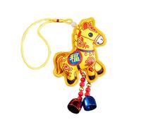 Year of The Horse Ornament - Imitation Embroidery Holiday Decor, Traditional Lunar Charm with Tassel, Vibrant Cultural Aesthetic Accents, Ideal for Workplace Staircase Wall