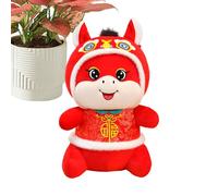 Year of the Horse Plush - Soft Cartoon Stuffed Animal Doll | Cute Horse Mascot Plush Toy for Bedroom Study Children's Room Car Sofa Bed Nursery Kids Teens Adults Collectors Playtime Bedtime, 25 cm Red