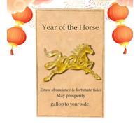 Year of the Horse Pocket 3.94x3.15 inc | 2D Acrylic Inspirational Keepsake,New Year Inspirational Card - for Kids Teens Adults Students Home Travel Work Meetings Waiting Rooms Studying Team Incentives
