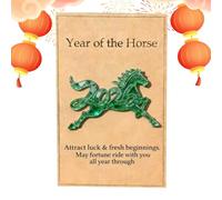 Year of the Horse Pocket 3.94x3.15 inc | 2D Acrylic Inspirational Keepsake,New Year Inspirational Card - for Kids Teens Adults Students Home Travel Work Meetings Waiting Rooms Studying Team Incentives