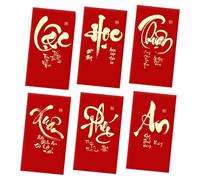Year Of The Horse Red Envelopes 2026-6 Piece Traditional Vietnamese Money Envelope, Festive Lunar New Year Gift | Chinese Red Packets For Children Men Women Kids Boys Girls Family Friends