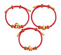 Year of the Horse Red String Bracelet - 3 Pieces Wealth Wrist Jewelry, Good Luck Charm for Women, Adjustable Red Rope with Horse Pendant, Fashion Bracelet Set for Daily Wear Social Events Travel Colle