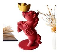 Year of the Horse Statue, Wealth Prosperity Mascot, 3D Printed Chinese New Year Horse with Gold Ingot, Office Desk Sculpture for Home, Living Room, Bedroom, Entryway, Mantel, 2.52x1.89x3.15 Inches