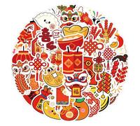 Year of the Horse Stickers, 60-Piece Chinese Decals, 3-Inch Festive Accents with High-Definition Build, Waterproof Vinyl, Professional Decor with Traditional Style, Decorations for Home & Shop
