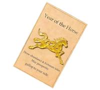 Year of the Horses 2026 Lunars - Figura de caballo acrílico verde de la suerte con tarjeta, símbolo de sabiduría y éxito, regalo de buena suerte