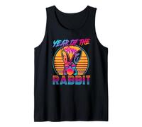 Year of The Rabbit Retro Vintage 80s Funny Bunny Lover Camiseta sin Mangas