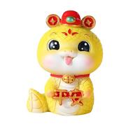 Year of The Snake Figurine - 2025 Chinese Zodaic Desk Ornament, Decorative Sculpture | Spring Festival Cartoon Collectible, Luck Wealth Symbol, Home Office Display Item, Tabletop Figurine, Creative