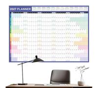 Year Year Calendar | Double-Sided 12 Months Large Size With Colorful Labels
