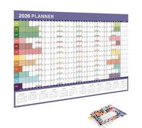 Yearly Calendar 2026-12-Month Reusable Planner | Scheduling Organizer for Work Family Kids Dorm Desk Classroom School Teacher Kitchen Home Office Daily Planning Time Management
