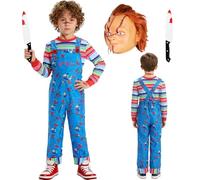Yearsahrk Chucky - Disfraz de niño con máscara Chucky, cuchillo de plástico, para carnaval, Halloween, cosplay para niños y niñas