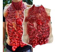Yearsahrk Disfraz de Halloween para hombre, torso sangriento, torso de torso, falso muerto, terror, zombi, Halloween, decoraciones, cosplay