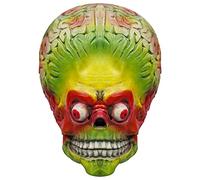 Yearsahrk Marte Máscara Alien Cerebro Desnudez Alien Ataques Máscara Divertida Monstruo Cabeza Completa Casco Halloween Cosplay Traje Fiesta Accesorios