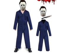 Yearsahrk Michael Myers Disfraz infantil de 3 piezas de terror de Michael Myers, máscara de mono con juguete de sangre, carnaval, Halloween, cosplay, conjunto