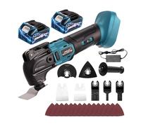 YEARTOP Multiherramienta Oscilante, Herramienta Multifunción Inalámbrica sin Escobillas para Baterías 21V 4000mAh 2PCS, Multiherramienta Oscilante Bateria kit de 26PCS, 6 Variables, 8500-22000RPM