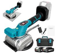 YEARTOP Vibrador de azulejos con batería para baterías Makita de 18 V, con cabezal de succión de 125 mm y 5 niveles ajustables, incluye batería de 2,0 Ah, cargador y maletín, dispositivo de vibración