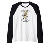 Yeast Beast Sourdough Starter Retro Cartoon Baker Camiseta Manga Raglan