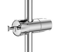 YEAUPE Ajustable Soporte Ducha con 2 Ganchos - Universal Sujeta Alcachofa Ducha para 16-28 mm Barra de Ducha,Cromado Soporte Cabezal Ducha,360° Rotar Bracket,Soporte Ducha pared sin Taladro