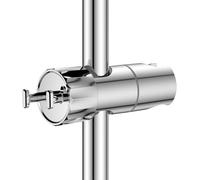 YEAUPE Ajustable Soporte Ducha con 2 Ganchos - Universal Sujeta Alcachofa Ducha para 16-28 mm Barra de Ducha,Cromado Soporte Cabezal Ducha,360° Rotar Bracket,Soporte Ducha pared sin Taladro