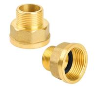 YEAUPE PRO 2 Adaptadores Reductores de Latón de G3/4" Macho a G1" Hembra(AG Ø 25,7mm x IG Ø30,5mm),Conversor de conexión de tubería duradero con sello de goma para sistemas de agua/gas