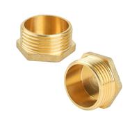YEAUPE PRO 2 Piezas Tapón de Latón con Rosca Exterior G1"(Ø 32,5mm),Tapones de Latón con Hexágono,para Grifos, Tuberías de Agua, Válvulas de Lavadora