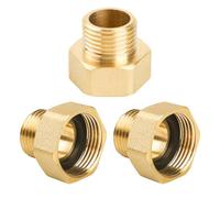 YEAUPE PRO 3 Adaptadores Reductores de Latón de G1/2" Macho a G3/4" Hembra(AG Ø 20,3mm x IG Ø 24mm),Conversor de conexión de tubería duradero con sello de goma para sistemas de agua/gas