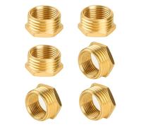 YEAUPE PRO 6 Piezas Conectores Reductores de Latón, Reductor G3/8" a G1/2"(AG Ø20mm x IG Ø 13,5mm),Reduccion Laton G1/2" a G3/8",Adecuado para Sistemas de Suministro de Agua,Conexiones de Tuberías