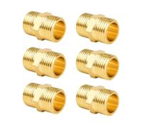 YEAUPE PRO 6 Piezas Recto de Latón G1/2" Macho a G1/2" Macho, Pezón Hexagonal de Latón de Doble,Conector de Pezón Hexagonal,con Cinta de Plomero,para Conversión de Conexión de Tubería
