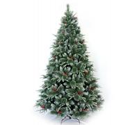 YEAUPE PRO Árbol de Navidad Artificial, Decoración Exterior/Interior con Soporte de Pie Metálico Material (Verde y Blanco, 180cm 800Tips)