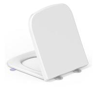 YEAUPE PRO - Asiento de inodoro cuadrado de cierre suave, color blanco, liberación rápida, urea-formaldehído, ajuste universal, fácil de limpiar, bisagras ajustables para la mayoría de asientos de