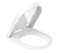 YEAUPE PRO Asiento de inodoro en forma de D | Asiento de polipropileno de cierre suave 361 × 450 mm | Liberación rápida | Ajuste universal | Blanco