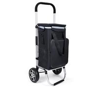 YEAUPE PRO Carro de la Compra, MAX 50L de Capacidad - Carrito de 2 Ruedas, 3 en 1 con Bolsa Térmica Desmontable - para Compra Semanal, Picnic o Viaje - Negro Obsidiana