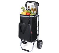 YEAUPE PRO Carro de la Compra, MAX 50L de Capacidad - Carrito de 2 Ruedas, 3 en 1 con Bolsa Térmica Desmontable - para Compra Semanal, Picnic o Viaje - Gris