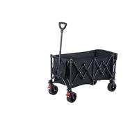YEAUPE PRO Carro Plegable con Ruedas y Freno, 66L 50kg, Carro de Playa y Jardín, Plegado 4 Vías, Apertura Lateral, Mango Ajustable para Camping y Compras, Negro