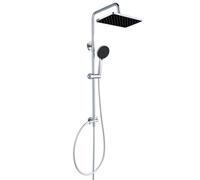 YEAUPE PRO Columna de ducha de acero inoxidable (sin mezclador), ducha de lluvia 30 * 20CM, teleducha negra regulable en 3 modos, barra de ducha regulable en altura (de 65 a 102CM) Conjunto de ducha