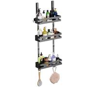 YEAUPE Pro Estante de Ducha Colgante - Juego de 3 Piezas de Hierro Inoxidable con ventosas y Ganchos, sin taladros, 78 cm de Largo, soporta hasta 18 kg