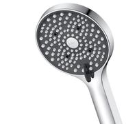 YEAUPE PRO Juego de ducha de mano de 110 mm - Cabezal de ducha cromado con 6 funciones y 2 filtros, ducha de masaje y lluvia, antical, apto para familias