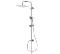 YEAUPE PRO Sistema de ducha con filtro - 12 pulgadas acero inoxidable lluvia y ducha de mano cromada blanca, 2 filtros de repuesto, manguera de ducha de 1,6 m, soporte de pared ajustable en altura