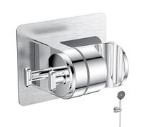 YEAUPE PRO soporte de ducha de mano sin taladrar, fijación con pegamento, ajustable a 45°, soporte alcachofa ducha universal, soporte de ducha para baño, soporte de ducha para inodoro WC