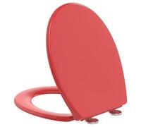 YEAUPE PRO Tapa de inodoro con dispositivo de descenso automático, ovalada, duroplast, color rojo, asiento de inodoro de fácil montaje