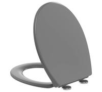 YEAUPE PRO Tapa de inodoro con dispositivo de descenso automático, ovalada, duroplast, tapa de inodoro, color antracita, asiento de inodoro de fácil montaje