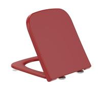 YEAUPE PRO Tapa Wc Forma Cuadrado[CORTO], Asiento de inodoro cuadrado con cierre suave y liberación rápida para una fácil limpieza,universal para inodoros de forma cuadrada, Rojo 42,2 * 36,2 * 4,4CM