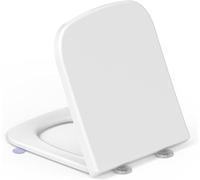 YEAUPE PRO Tapa Wc Forma Cuadrado[CORTO], Cierre Suave y Desmontaje Rápido | Duroplast de urea, 42,4 x 36,3 x 3,3 cm. Diseño estable, fácil de instalar y de limpiar rápidamente para uso diario, Blanco