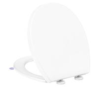 YEAUPE PRO Tapa Wc Forma O Universal, Asiento de Inodoro de Cierre Suave con Liberación Rápida para una Fácil Limpieza, Asa elevadora，Con plantilla de instalación, Blanco, 44,6 x 37,2 x 4,3 cm